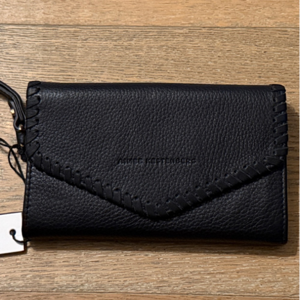 Black Leather Wristlet